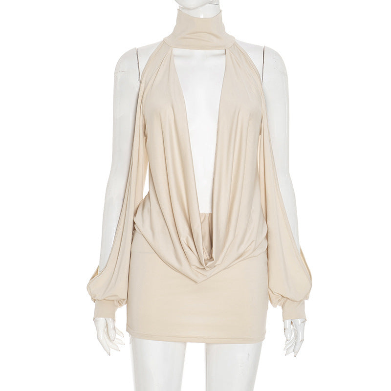 Spicy Girls Scoop-neck Cutout Figure-hugging Hip-hugging Mini Dress